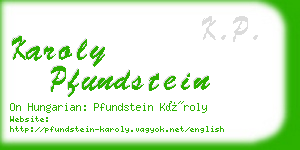 karoly pfundstein business card